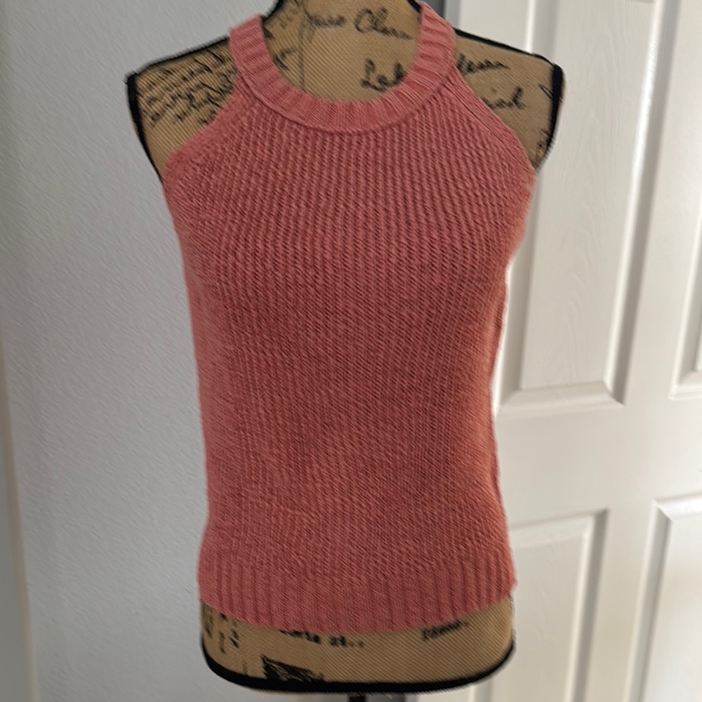 J. Crew Pink Ribbed Sleeveless Tank Top